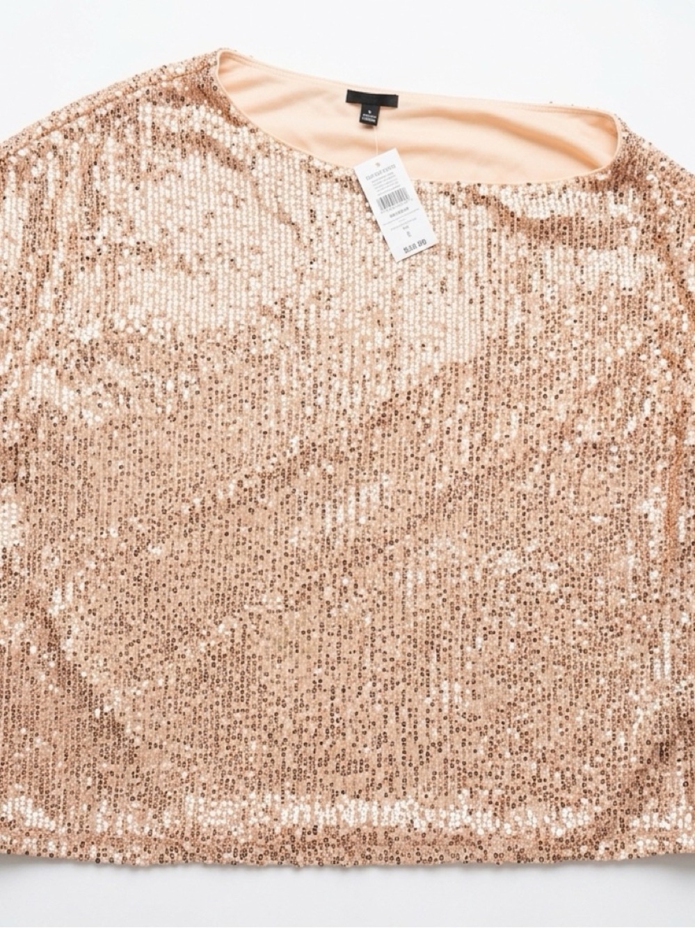 torrid Sequin Boatneck Top - Rosegold